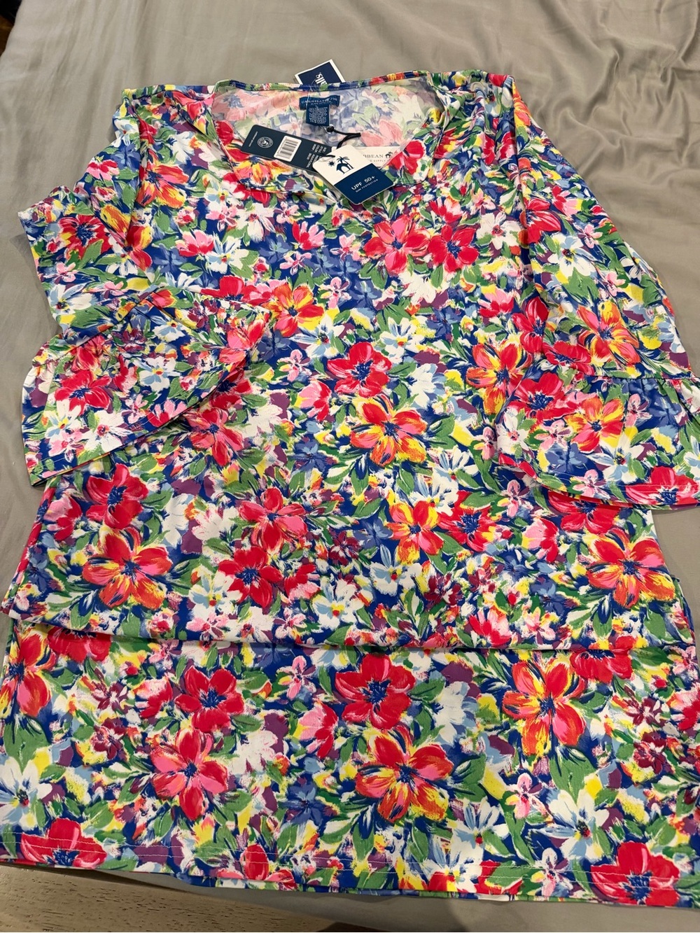 Caribbean Joe Floral UPF 50+ Multicolor Swim Cover-Up